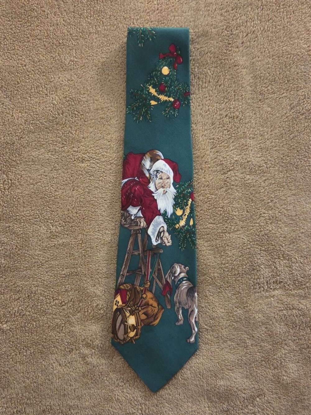Vtg The Saturday Evening Post 100% Silk Santa Tie Christmas 1990s Canada Made